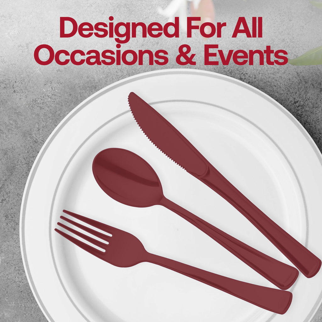 Red Disposable Plastic Party Spoons