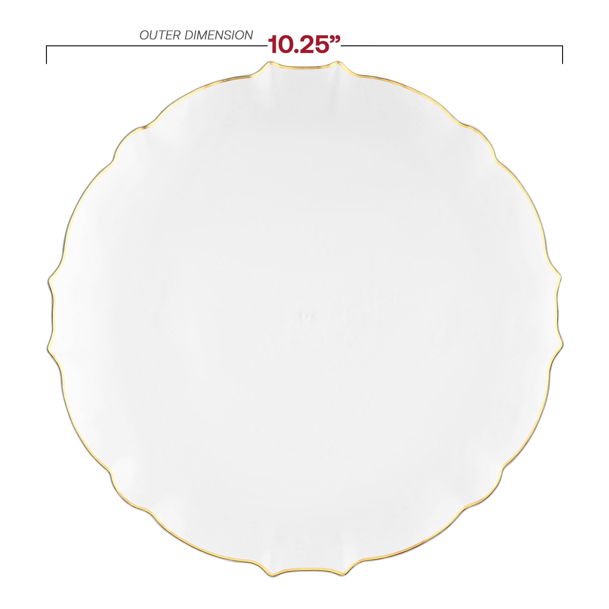 Clear with Gold Rim Round Lotus Plastic Dinnerware Value Set