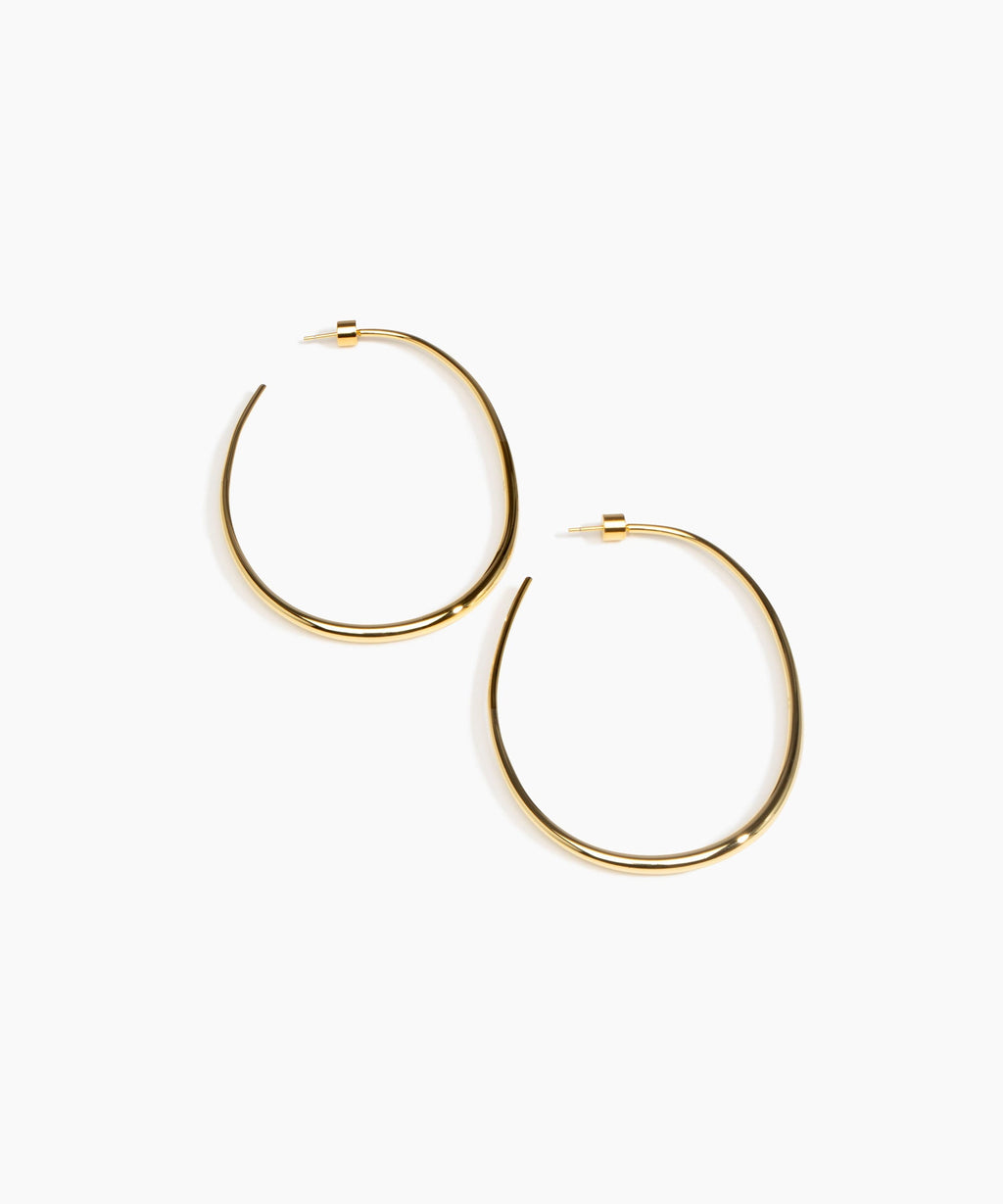 Large Pebble Hoop Earrings