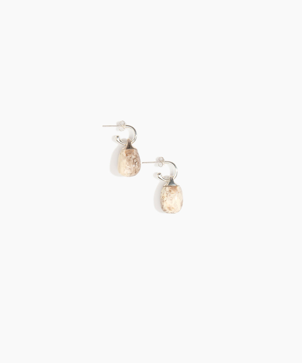 Small River Rock Hoop Earrings