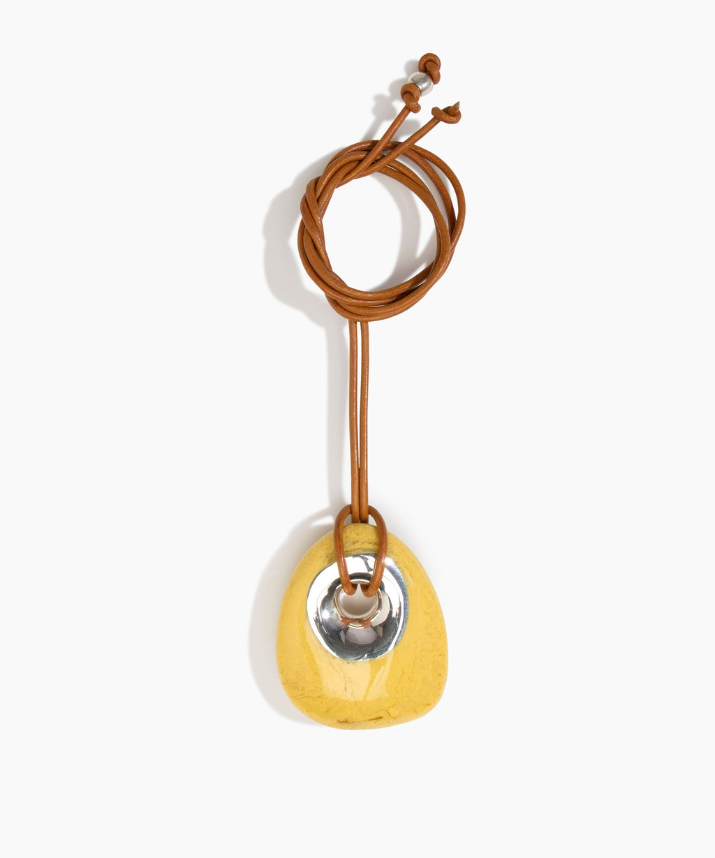 Large Rock Pendant on Leather