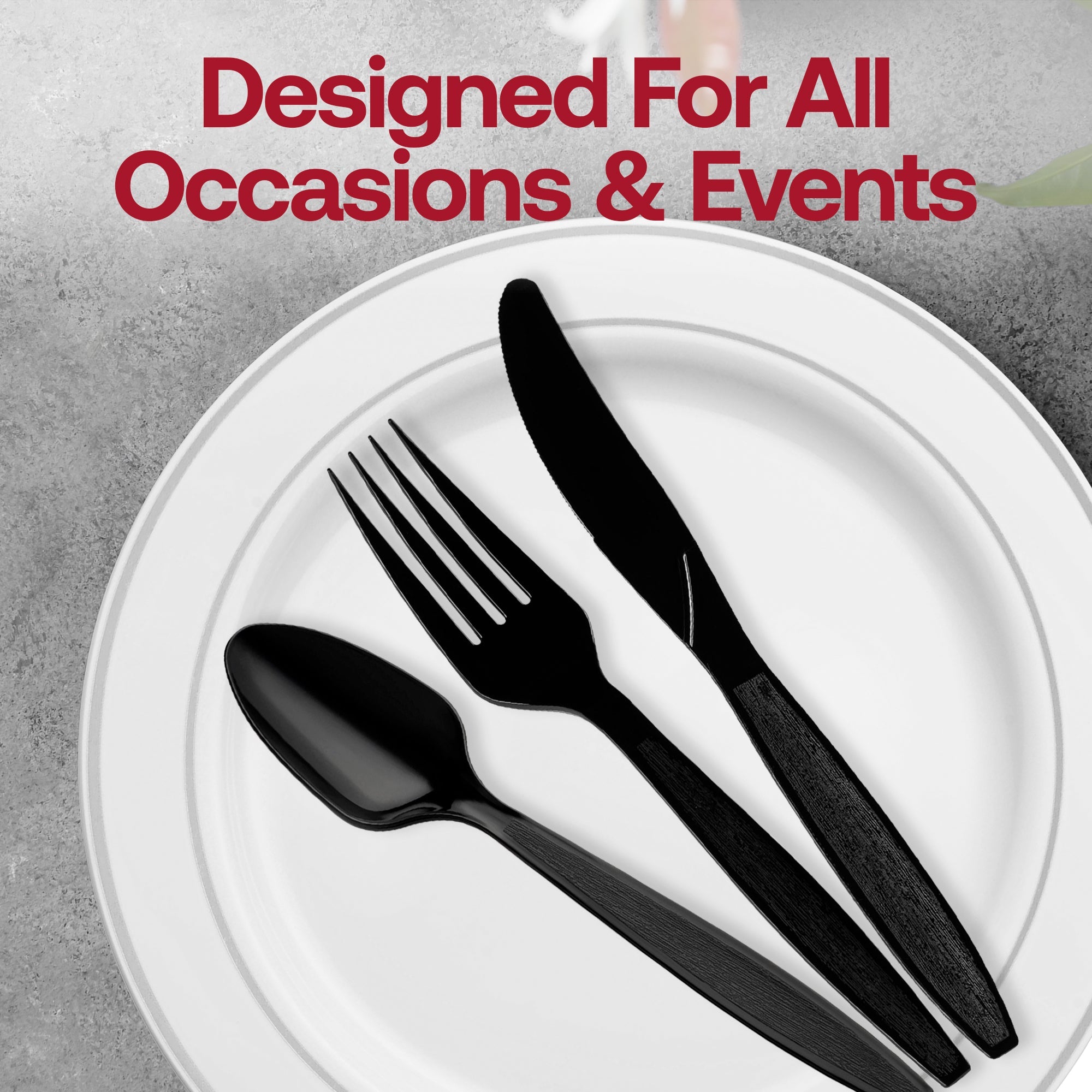 Black Plastic Disposable Spoons