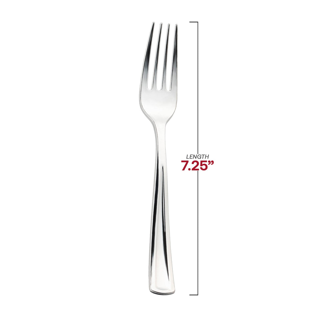 Shiny Metallic Silver Plastic Forks