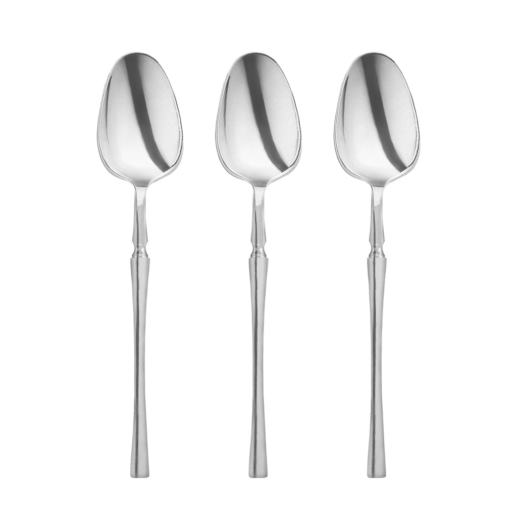 Shiny Silver Moderno Disposable Plastic Dinner Spoons