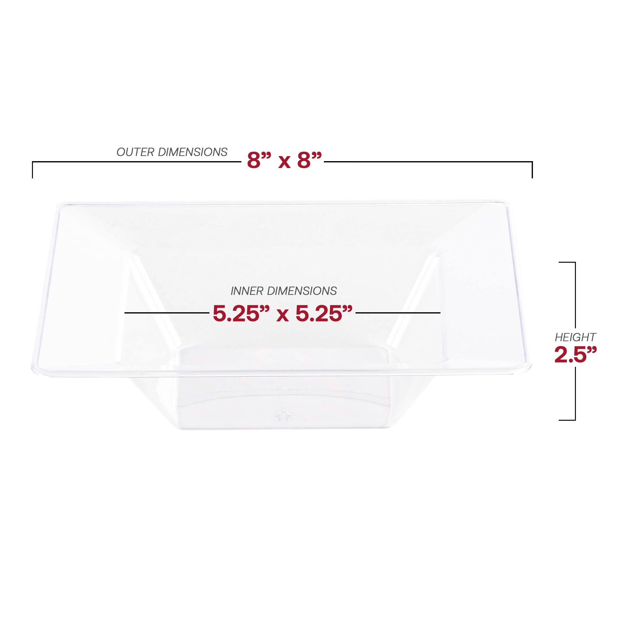 Clear Square Plastic Soup Bowls (12 oz.)