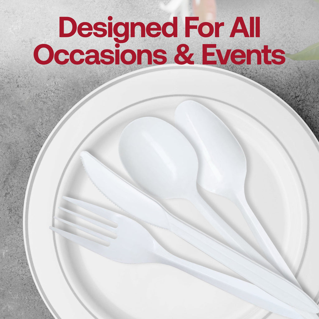 Medium Weight Disposable Plastic Teaspoons