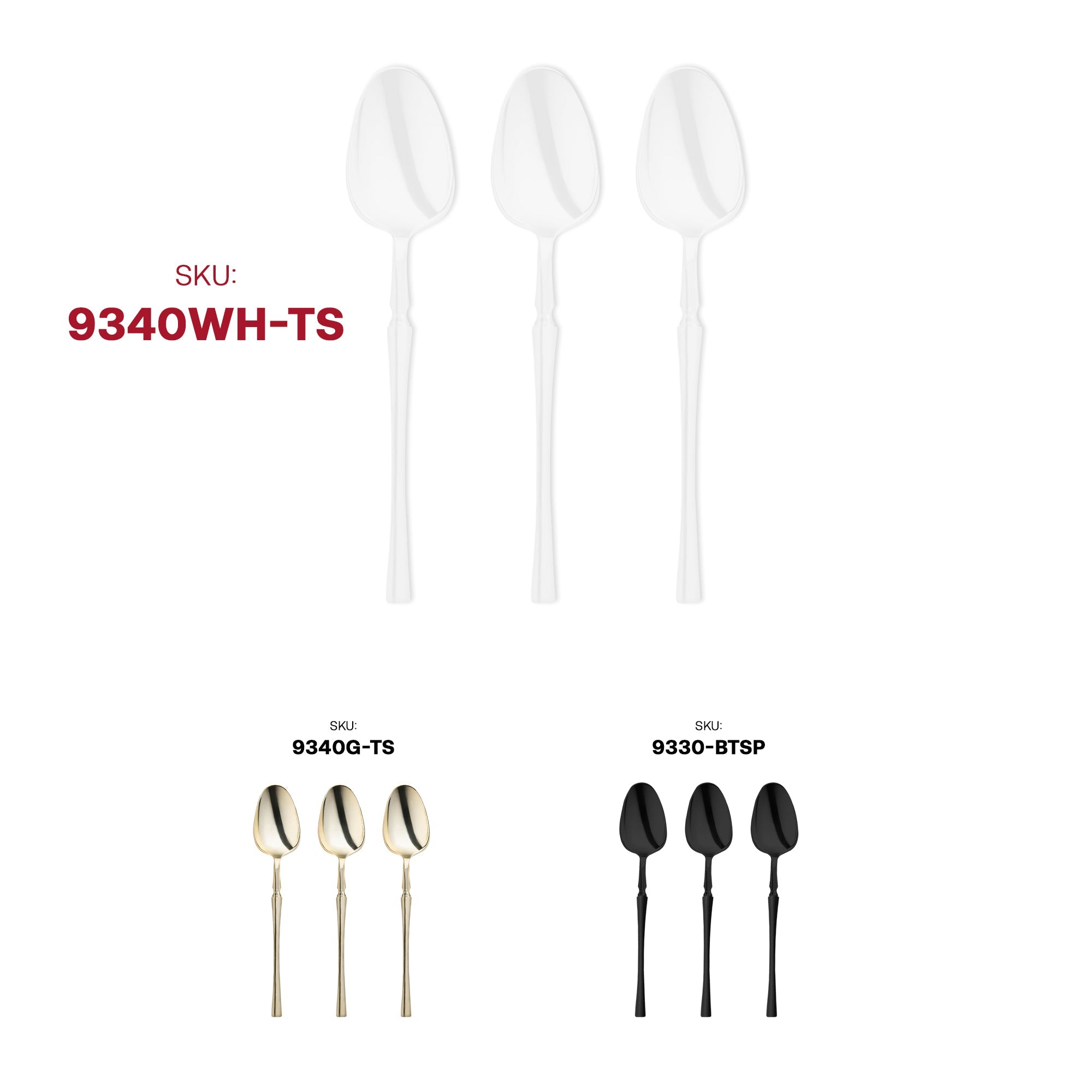 Solid White Moderno Disposable Plastic Dessert Spoons