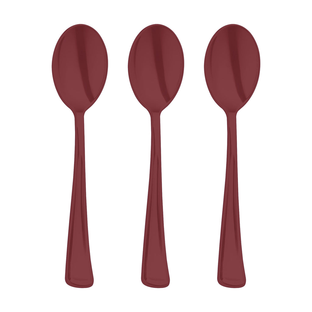 Red Disposable Plastic Party Spoons