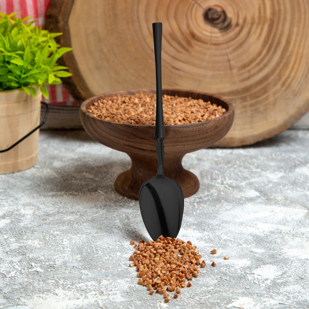 Solid Black Moderno Disposable Plastic Dinner Spoons
