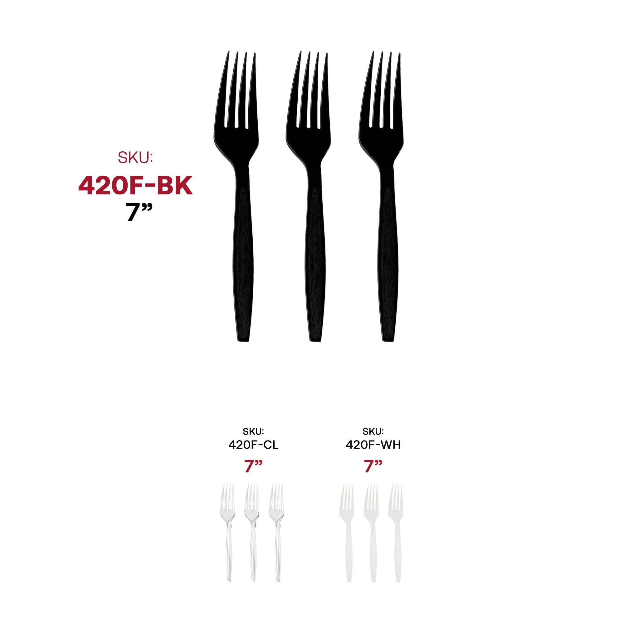 Black Plastic Disposable Forks