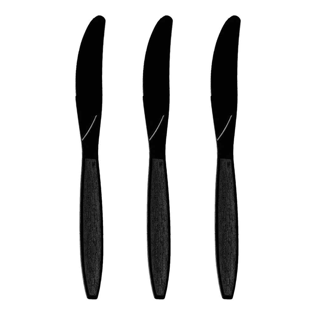 Black Plastic Disposable Knives