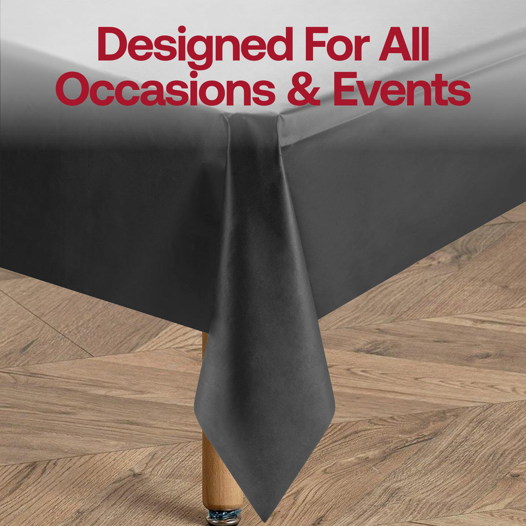 Black Rectangular Disposable Plastic Tablecloths (54" x 108")