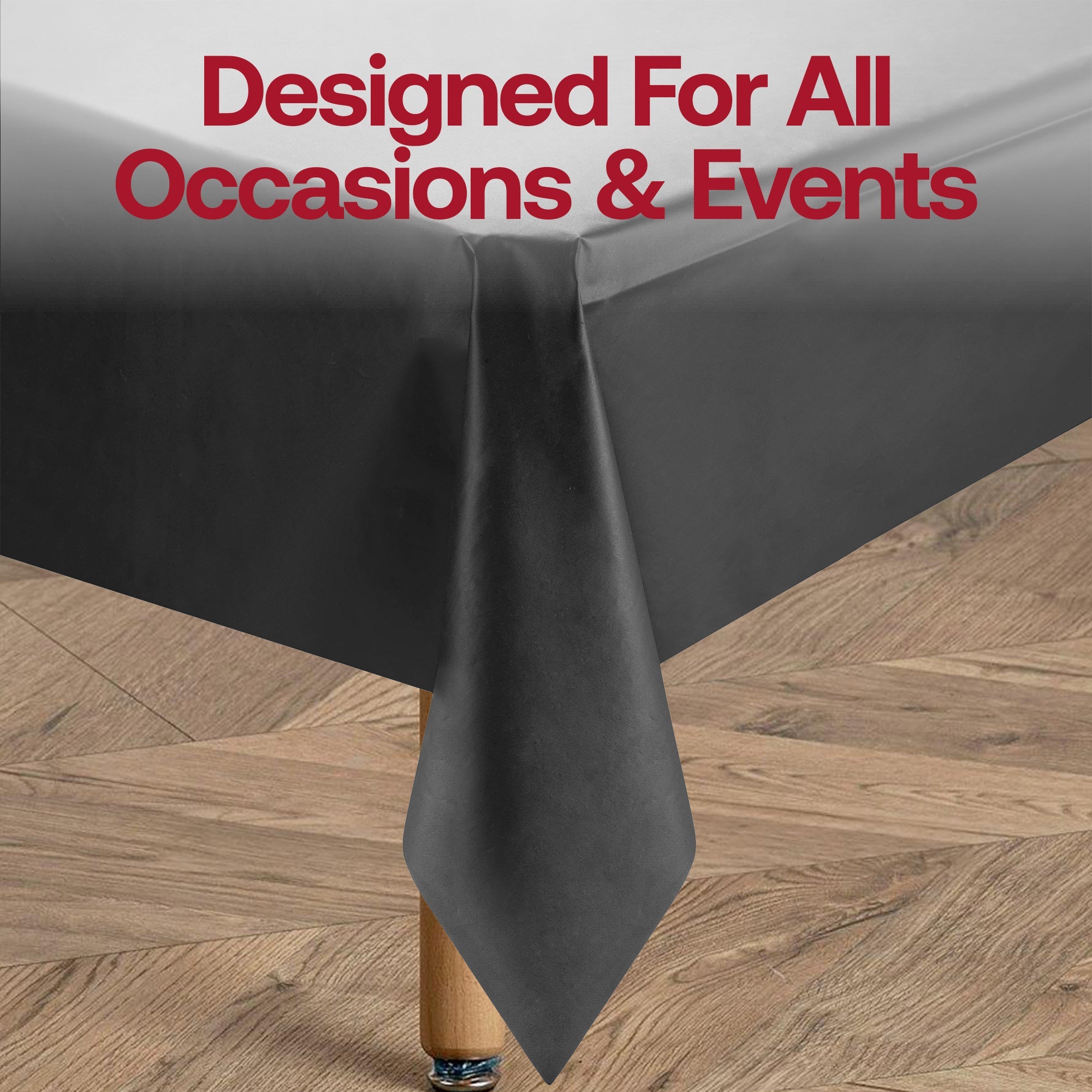 Black Rectangular Disposable Plastic Tablecloths (54" x 108")