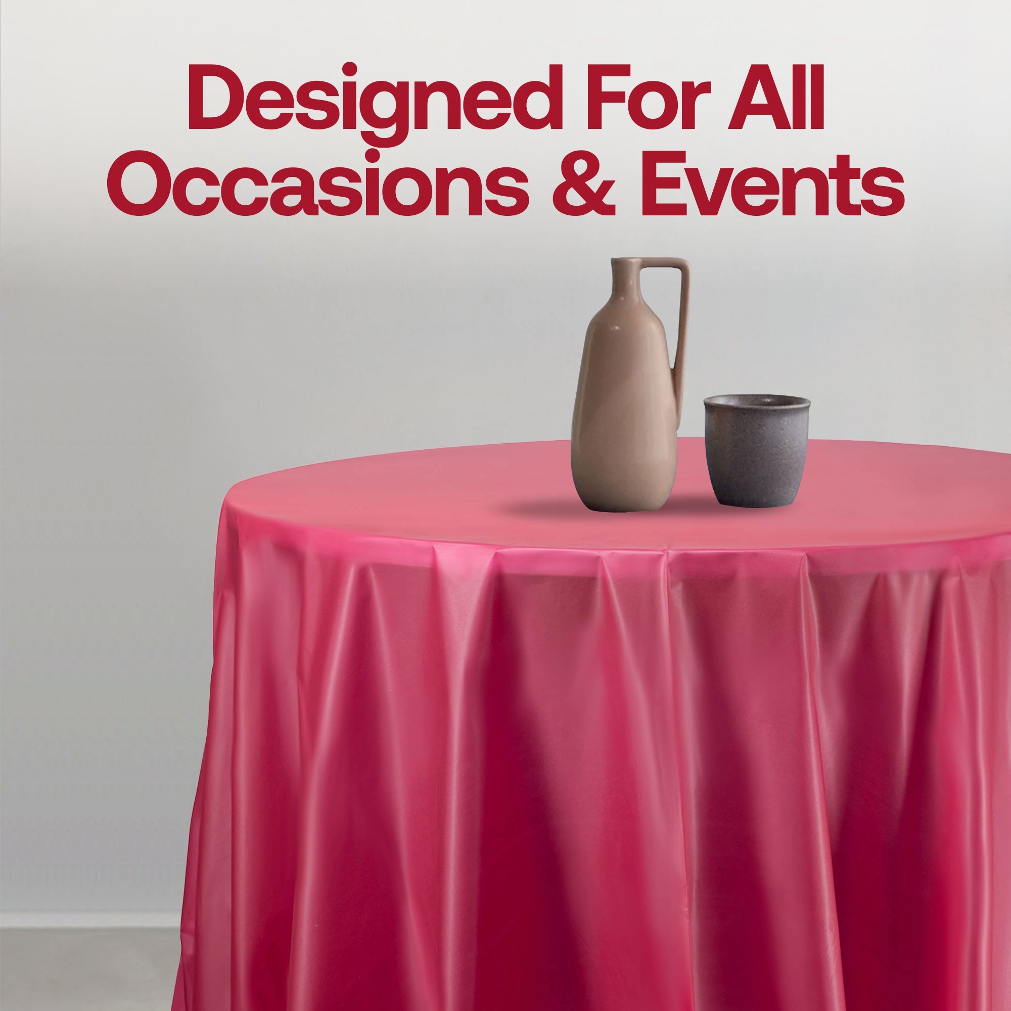 Burgundy Round Disposable Plastic Tablecloths (84")