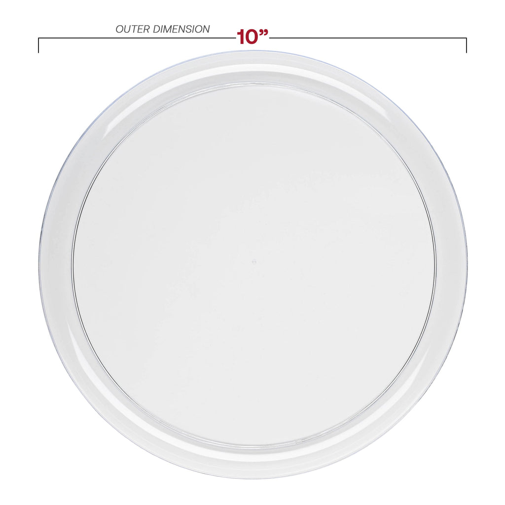 Clear Flat Round Disposable Plastic Dinnerware Value Set
