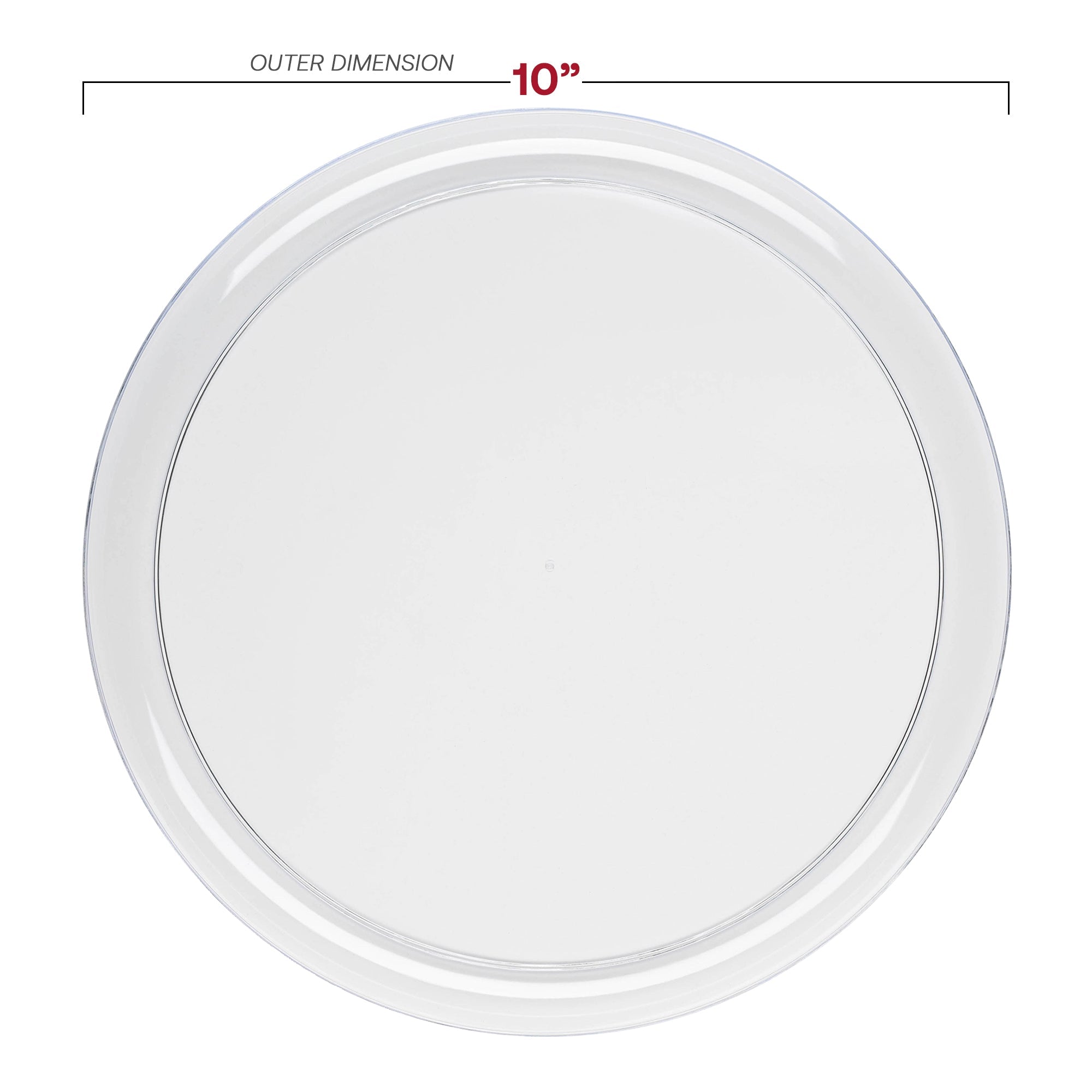 Clear Flat Round Disposable Plastic Dinnerware Value Set