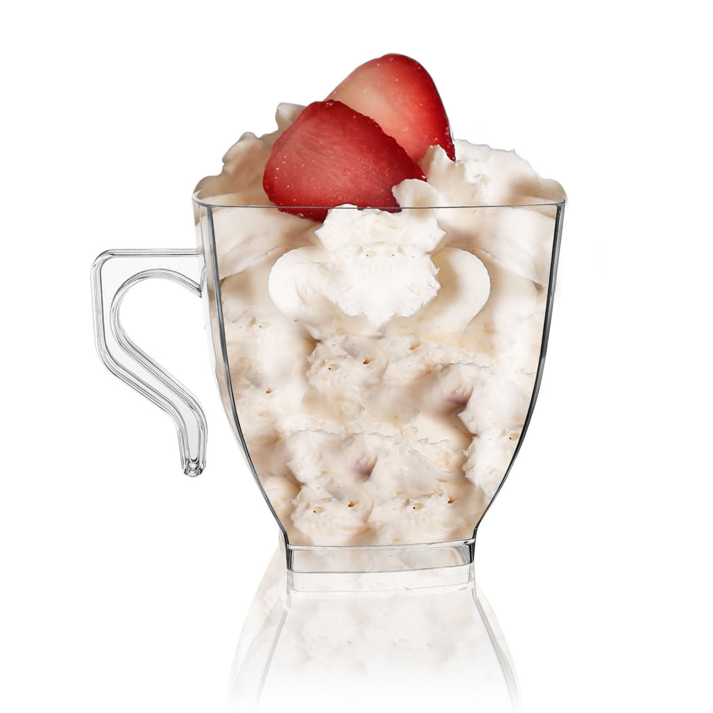 Clear Square Plastic Mini Coffee Tea Cups (2 oz. )