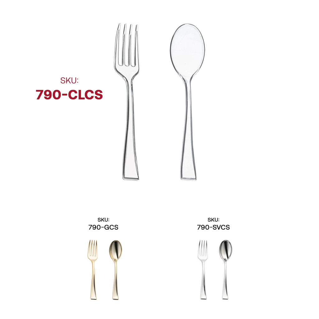 Clear Disposable Plastic Mini Flatware Set