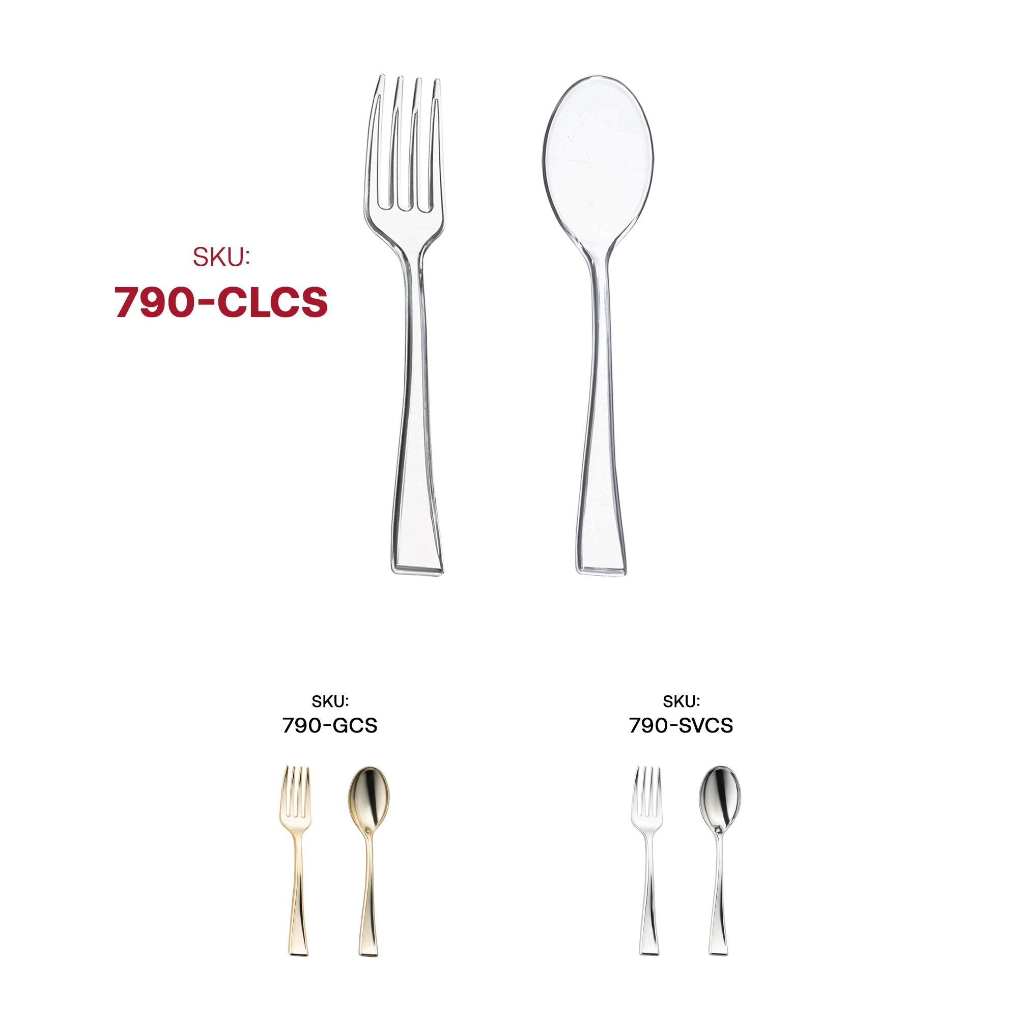 Clear Disposable Plastic Mini Flatware Set