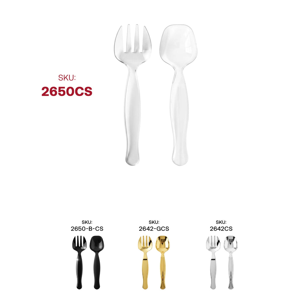 Clear Disposable Plastic Serving Flatware Set