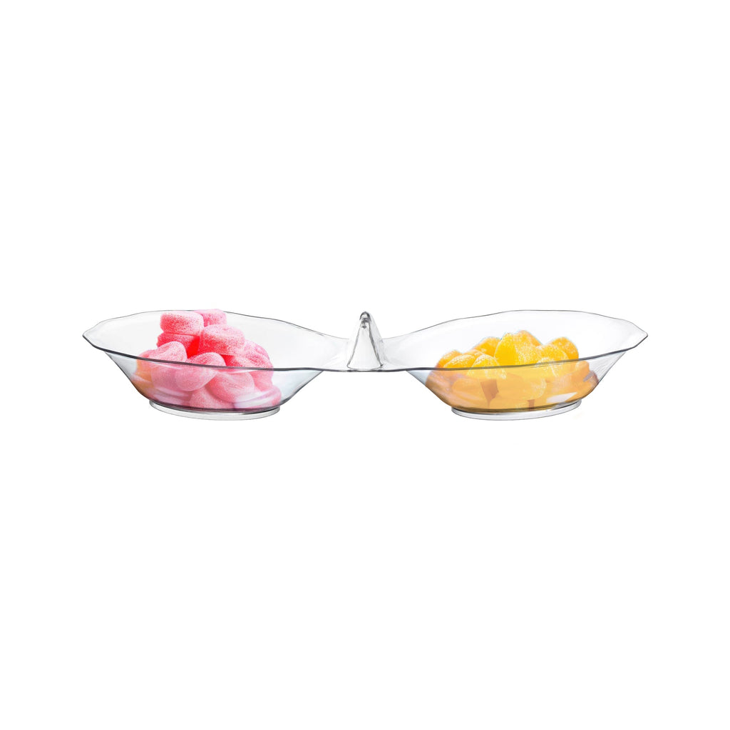 Clear Round 2-Hole Mini Plastic Candy Bowls
