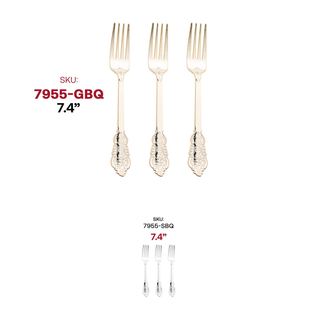 Shiny Baroque Gold Plastic Forks