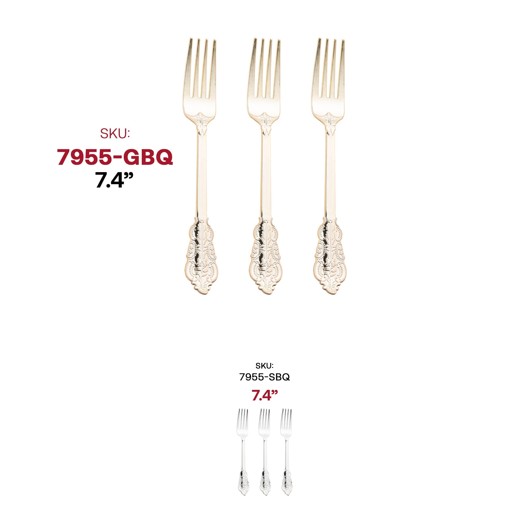 Shiny Baroque Gold Plastic Forks