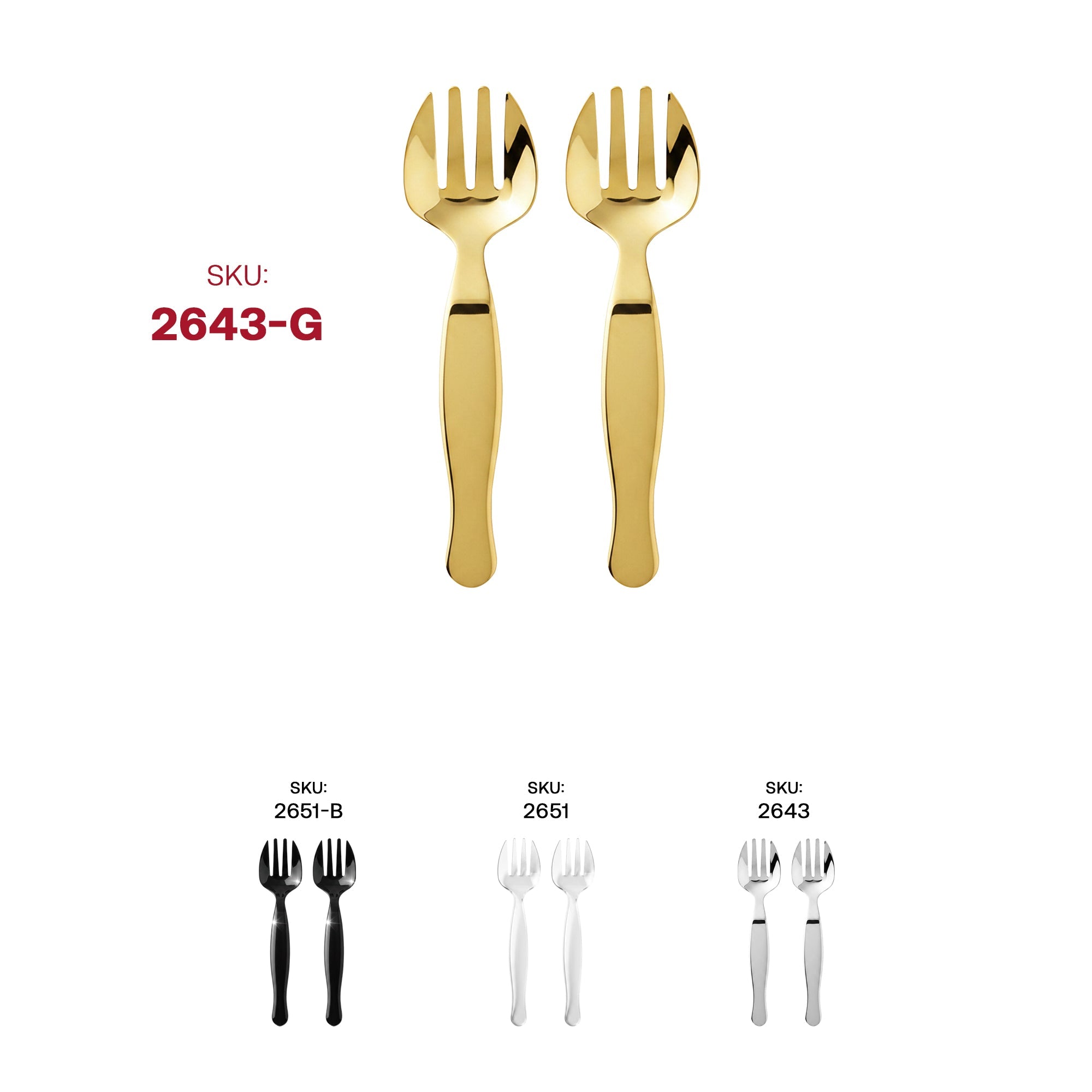 Gold Disposable Plastic Serving Forks
