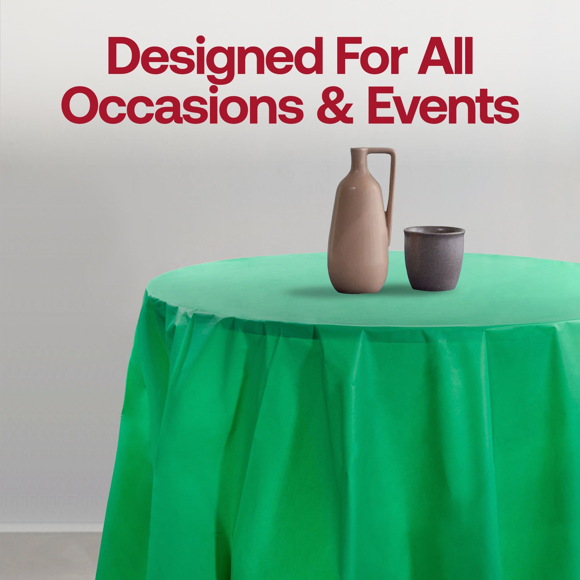 Hunter Green Round Disposable Plastic Tablecloths (84")