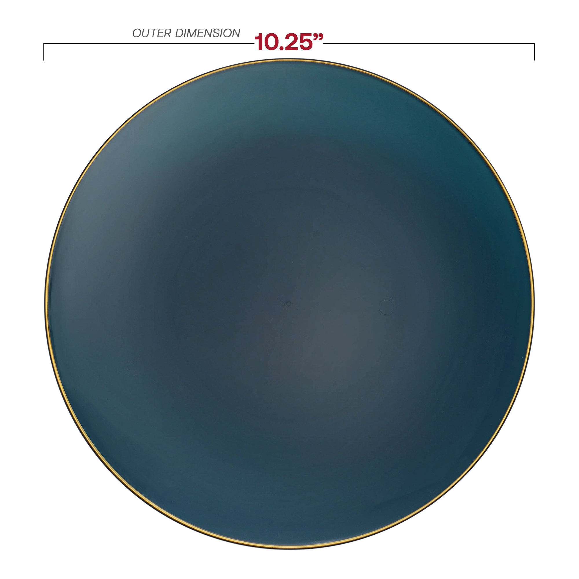 Navy with Gold Rim Organic Round Disposable Plastic Dinner Plates (10.25")