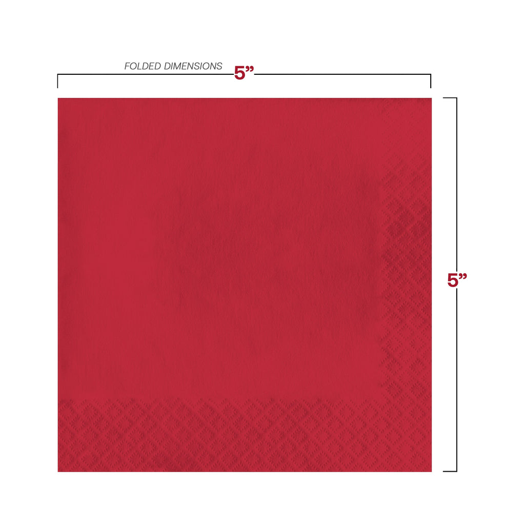 Classic Red Paper Beverage/Cocktail Napkins