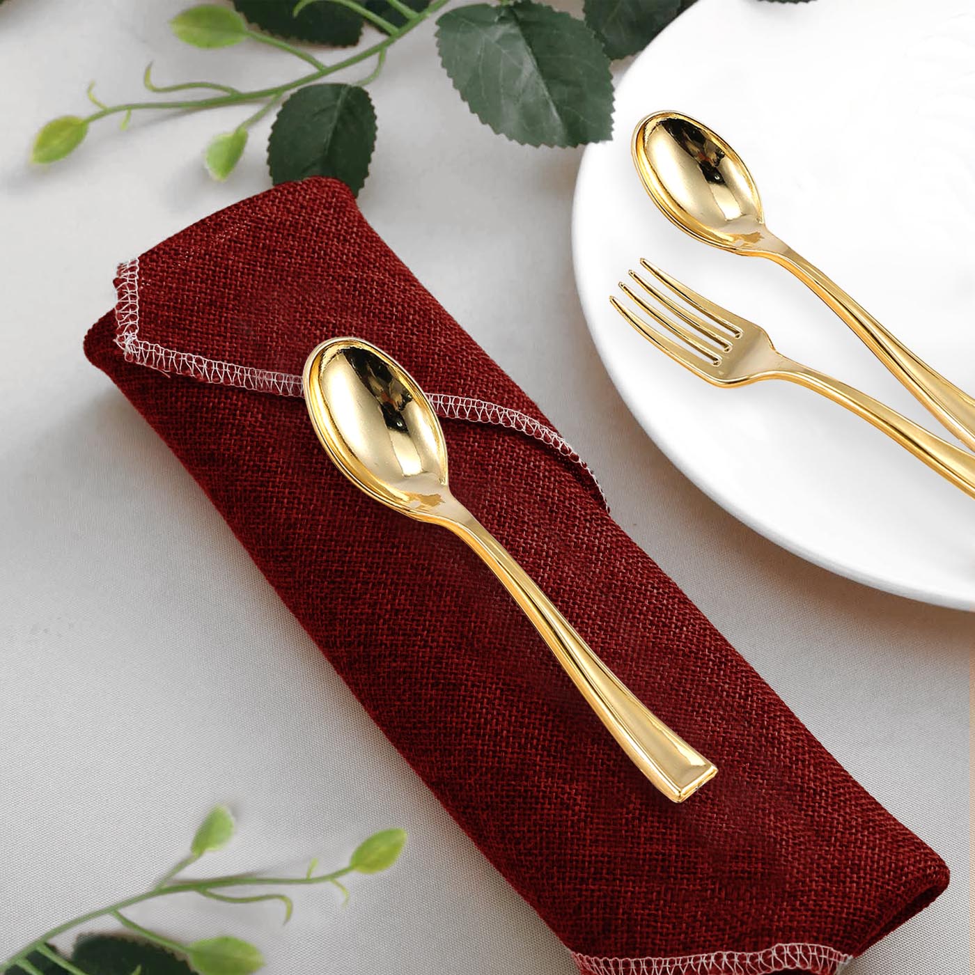 Shiny Metallic Gold Mini Plastic Disposable Tasting Spoons