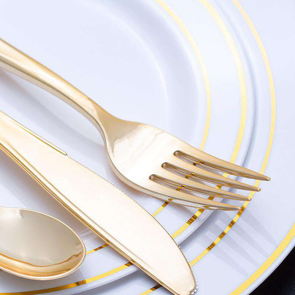 Shiny Metallic Gold Plastic Forks