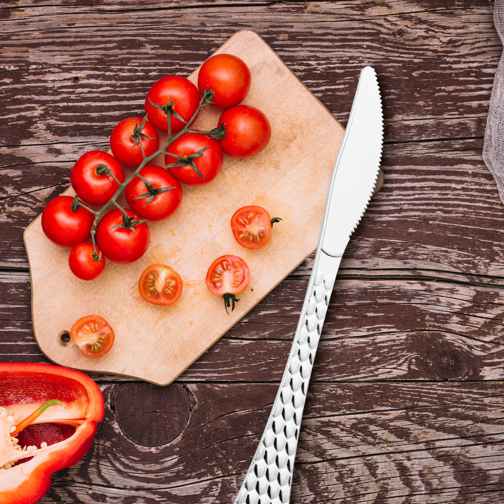 Shiny Silver Glamour Cutlery Disposable Plastic Knives