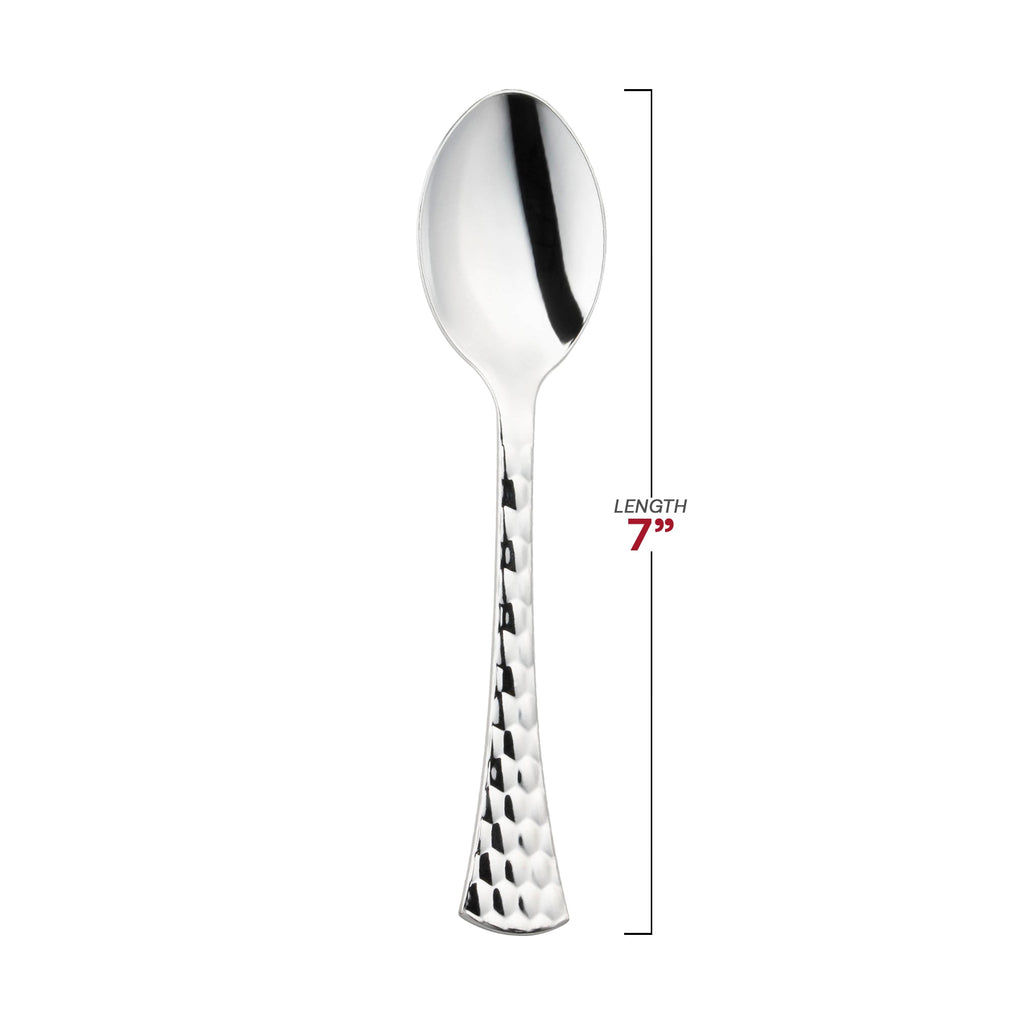 Shiny Silver Glamour Cutlery Disposable Plastic Spoons