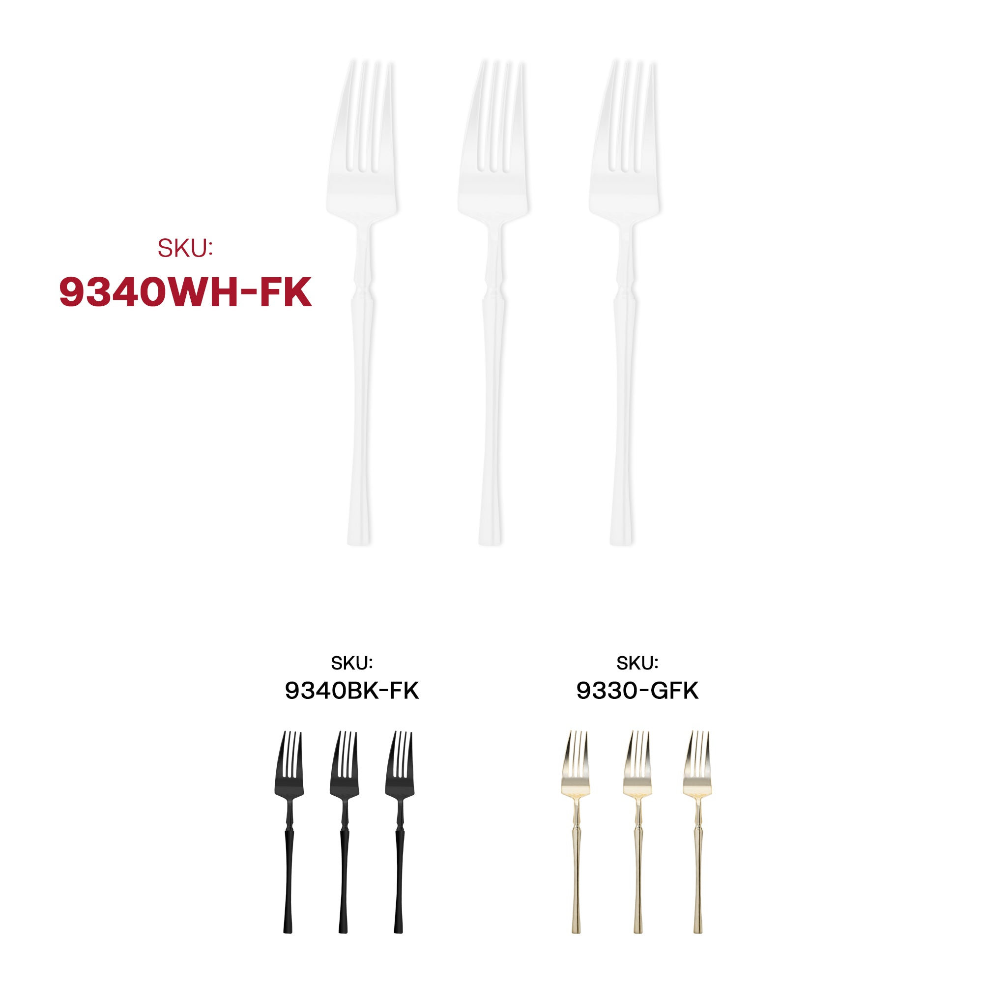 Solid White Moderno Disposable Plastic Dinner Forks