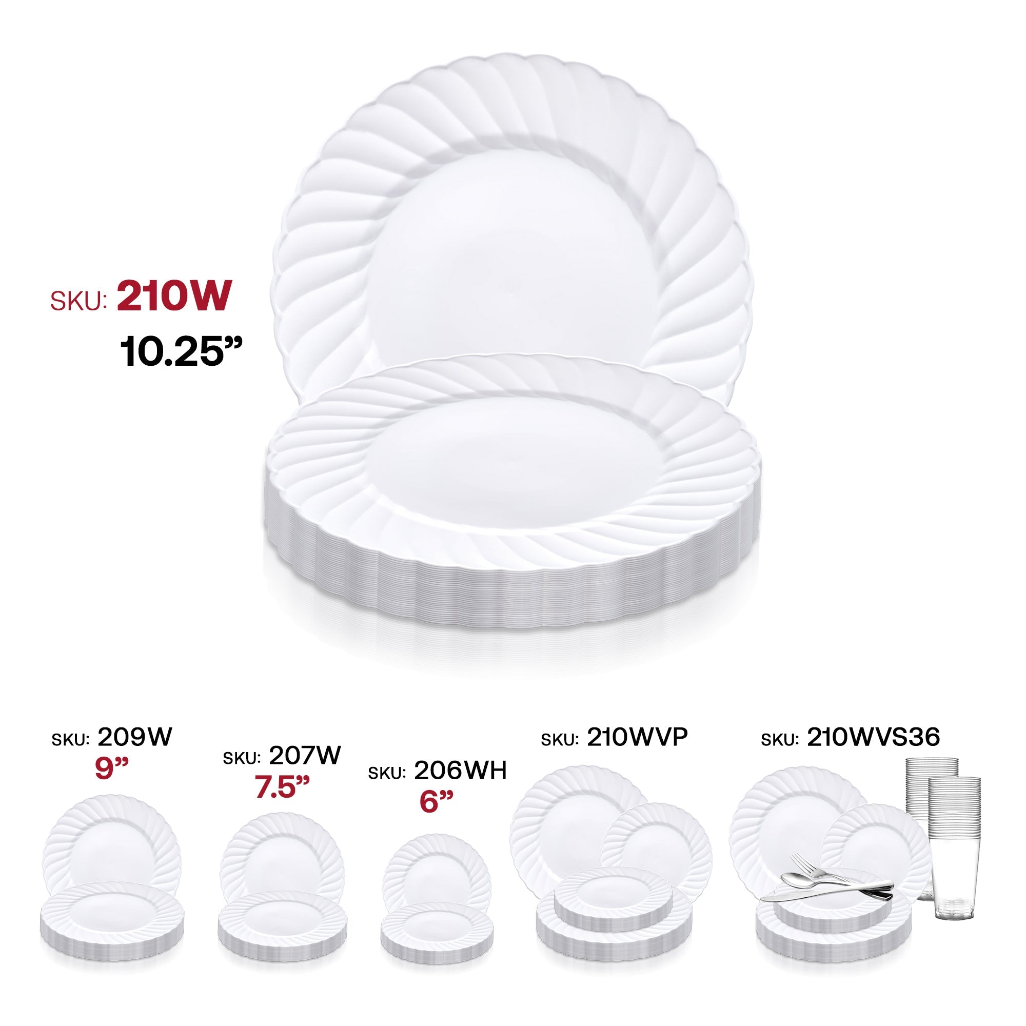 White Flair Plastic Dinner Plates (10.25")