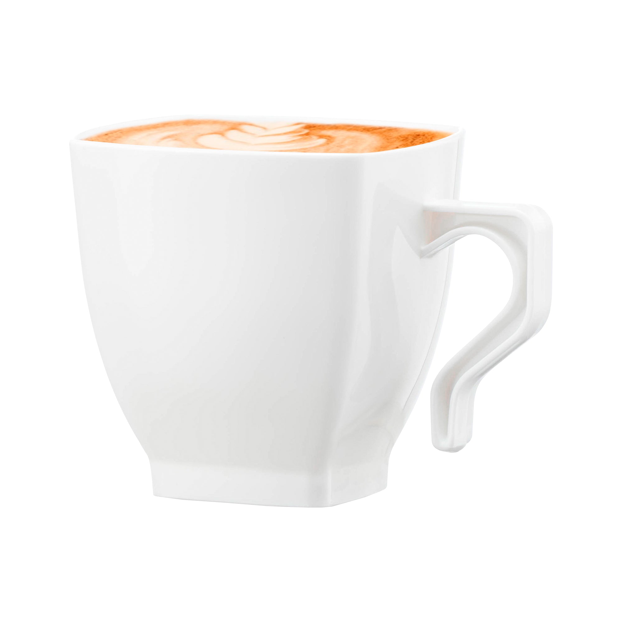 White Square Plastic Mini Coffee Tea Cups (2 oz. )