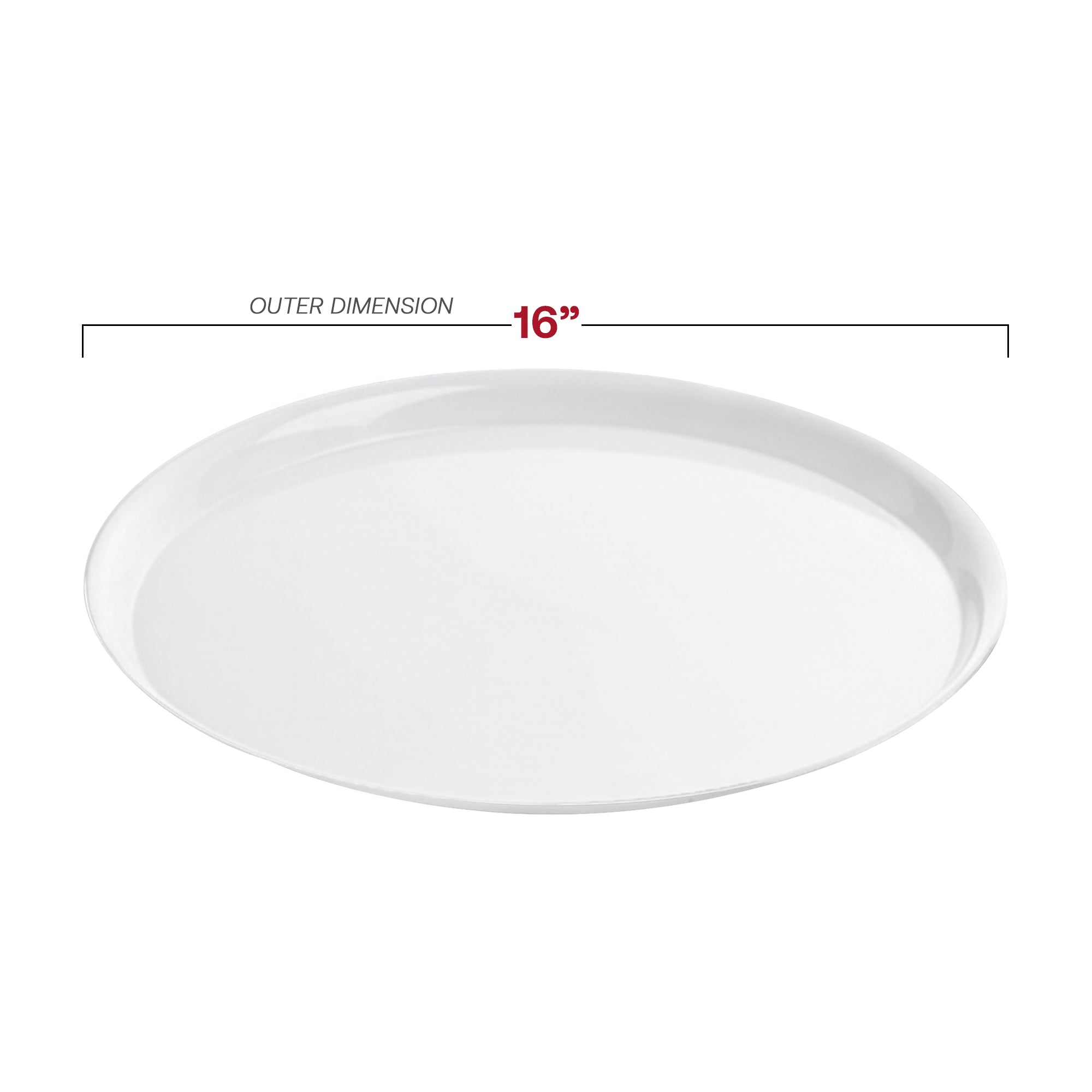 16" White Round Plastic Trays