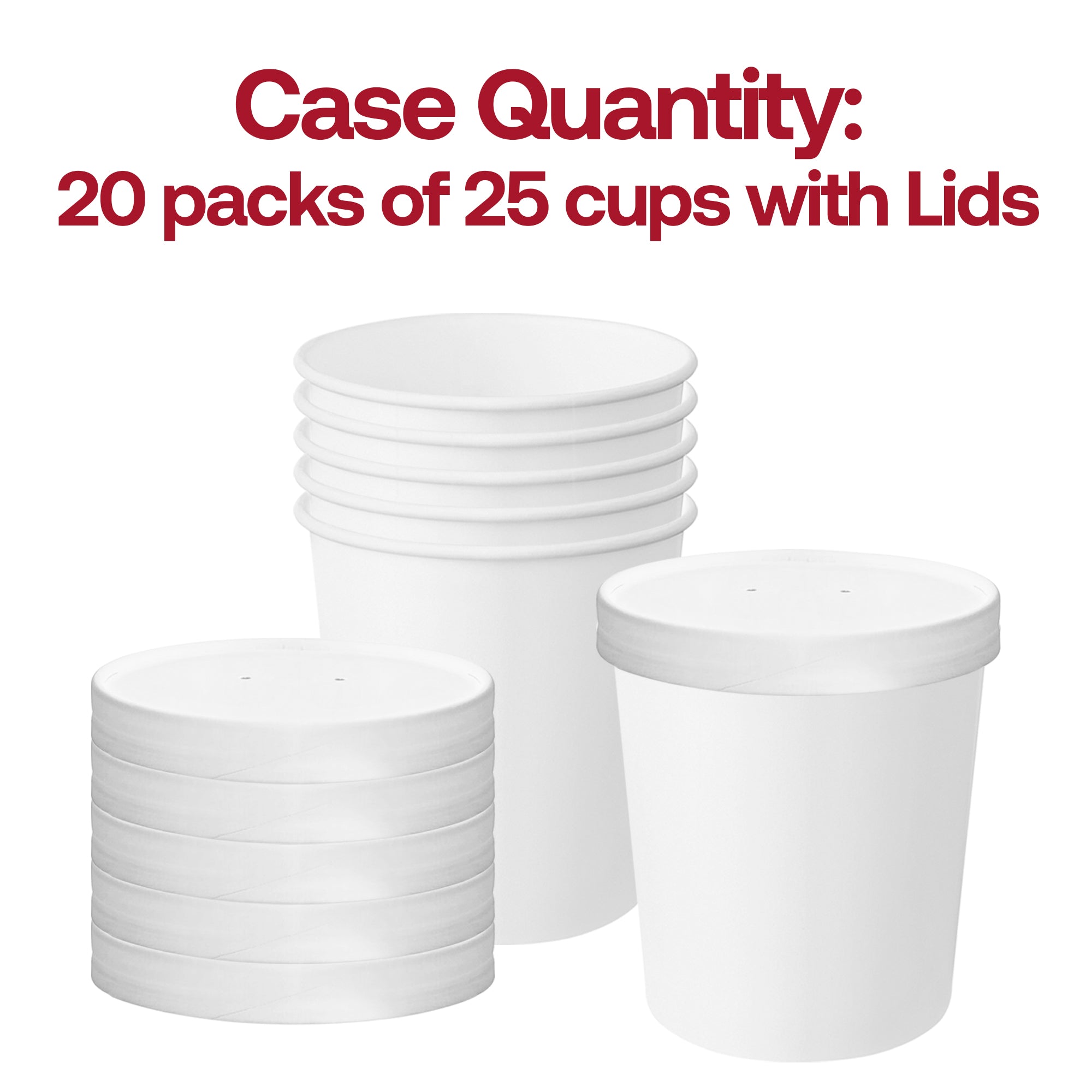 16 oz Squat Paper Soup Cups with Paper Lids