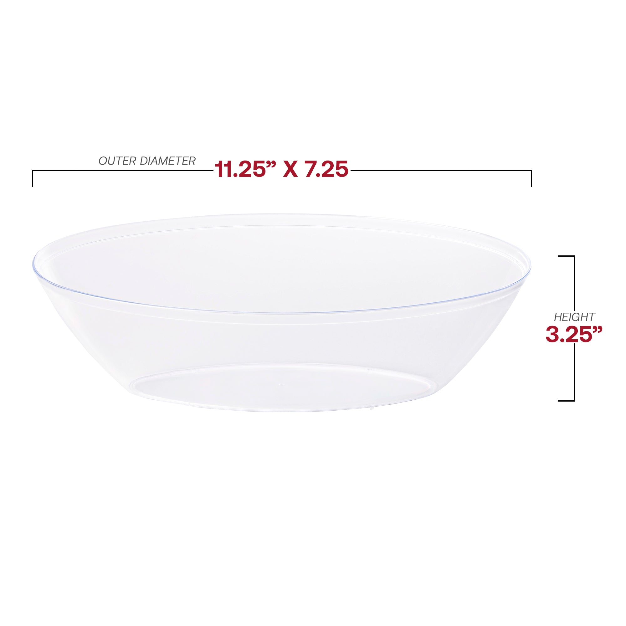Clear Oval Luau Bowl (½ Gallon)