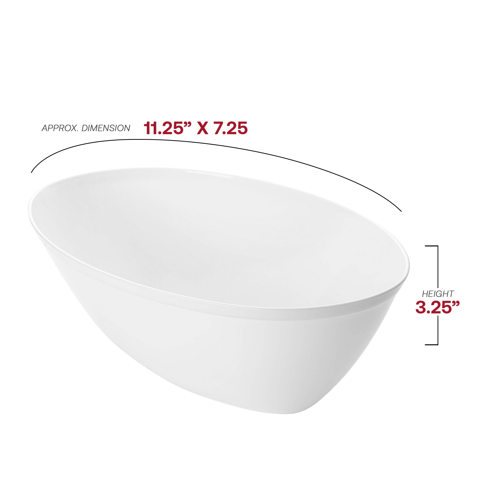 White Oval Luau Bowl (½ Gallon)