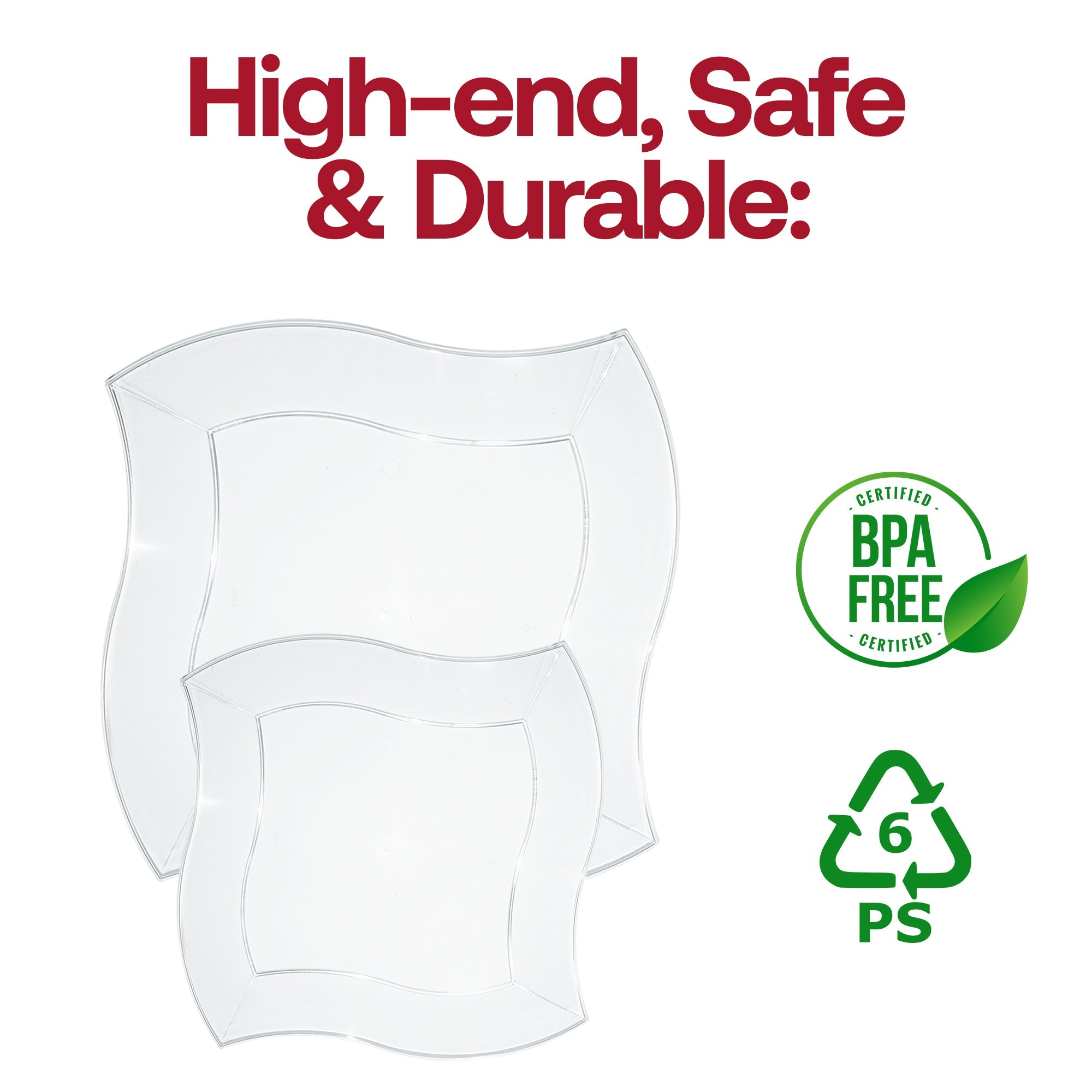 Clear Wave Plastic Appetizer/Salad Plates (7")