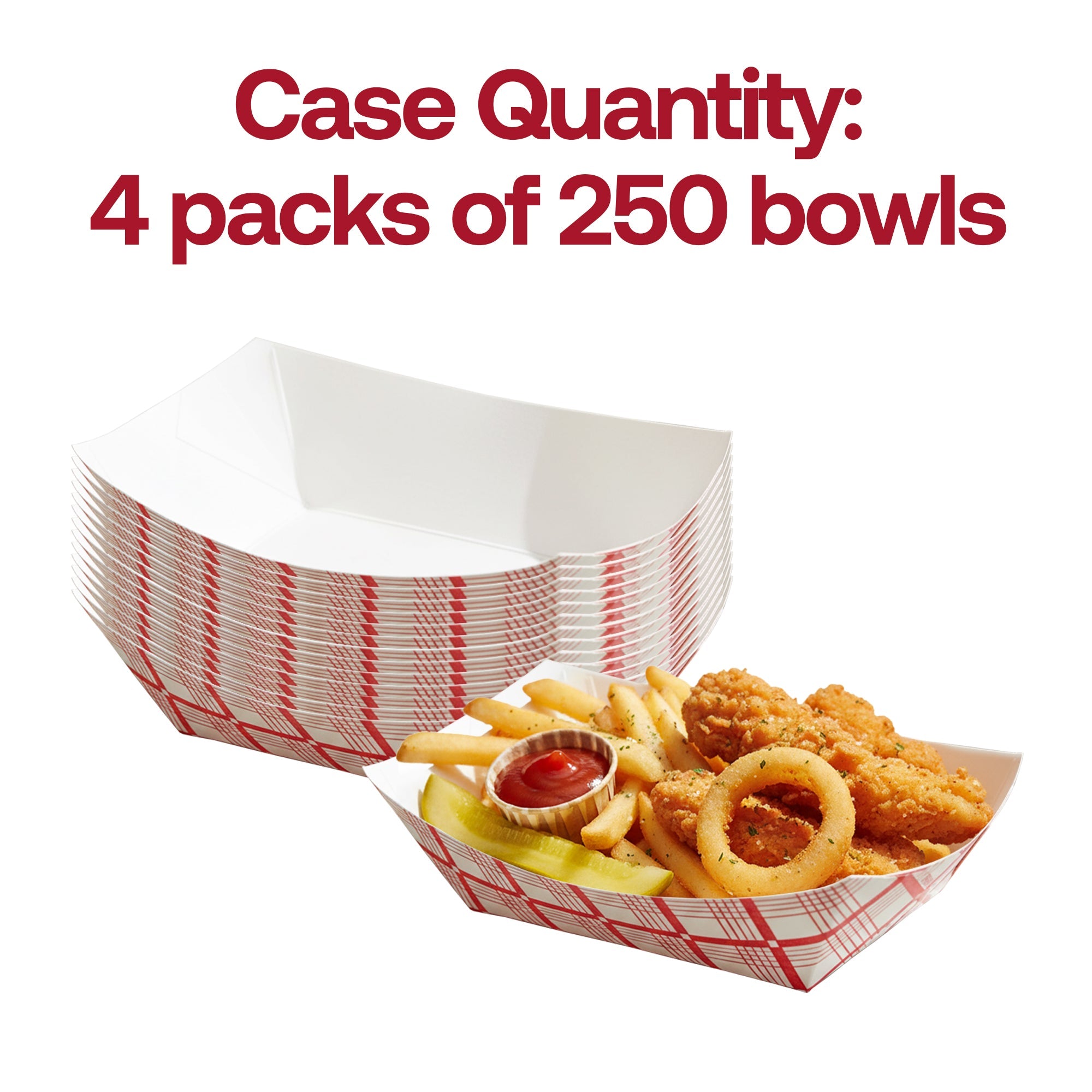1 lb Red Plaid Paper Food Trays