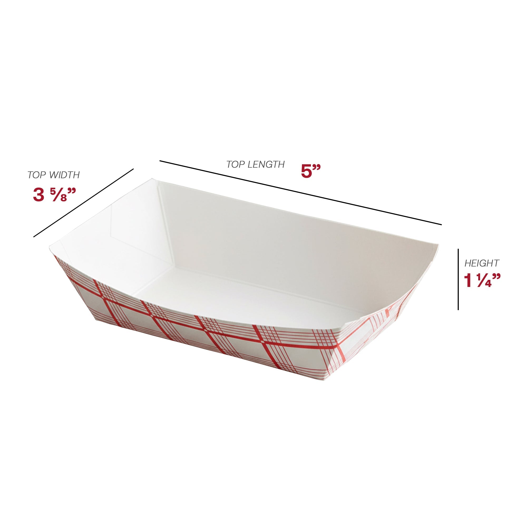 6 oz Red Plaid Paper Food Trays