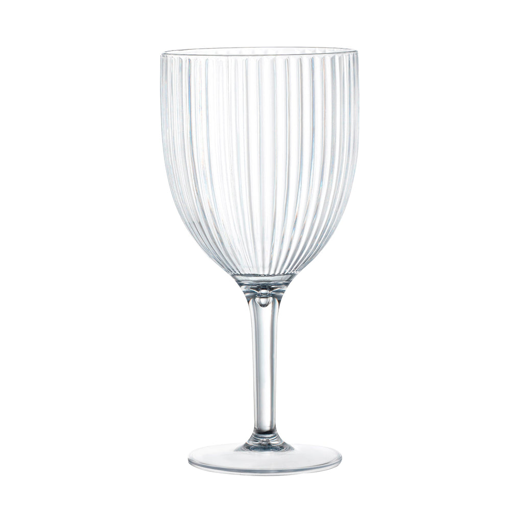 Clear Ribbed Plastic Wine Glasses (13 oz )
