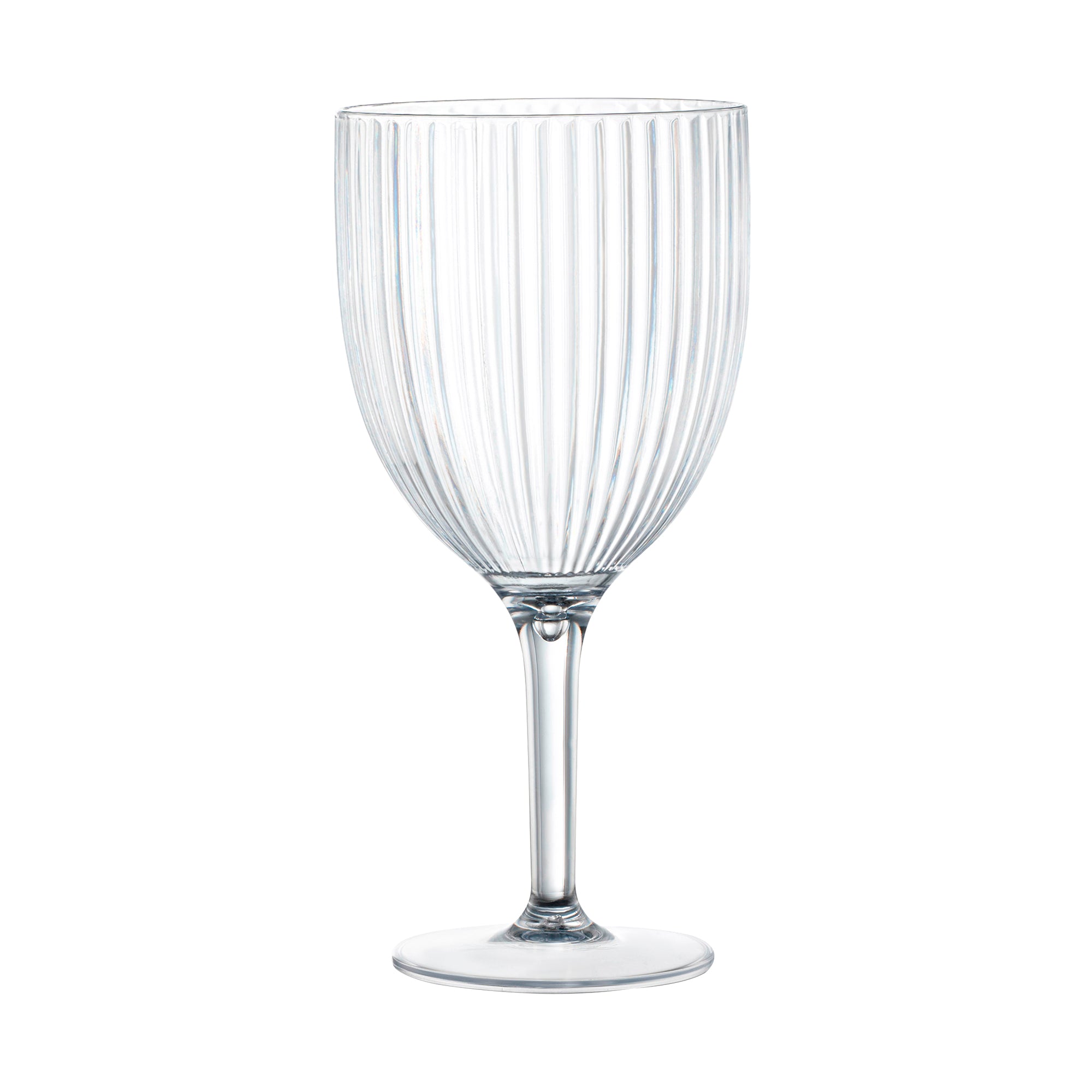Clear Ribbed Plastic Wine Glasses (13 oz )