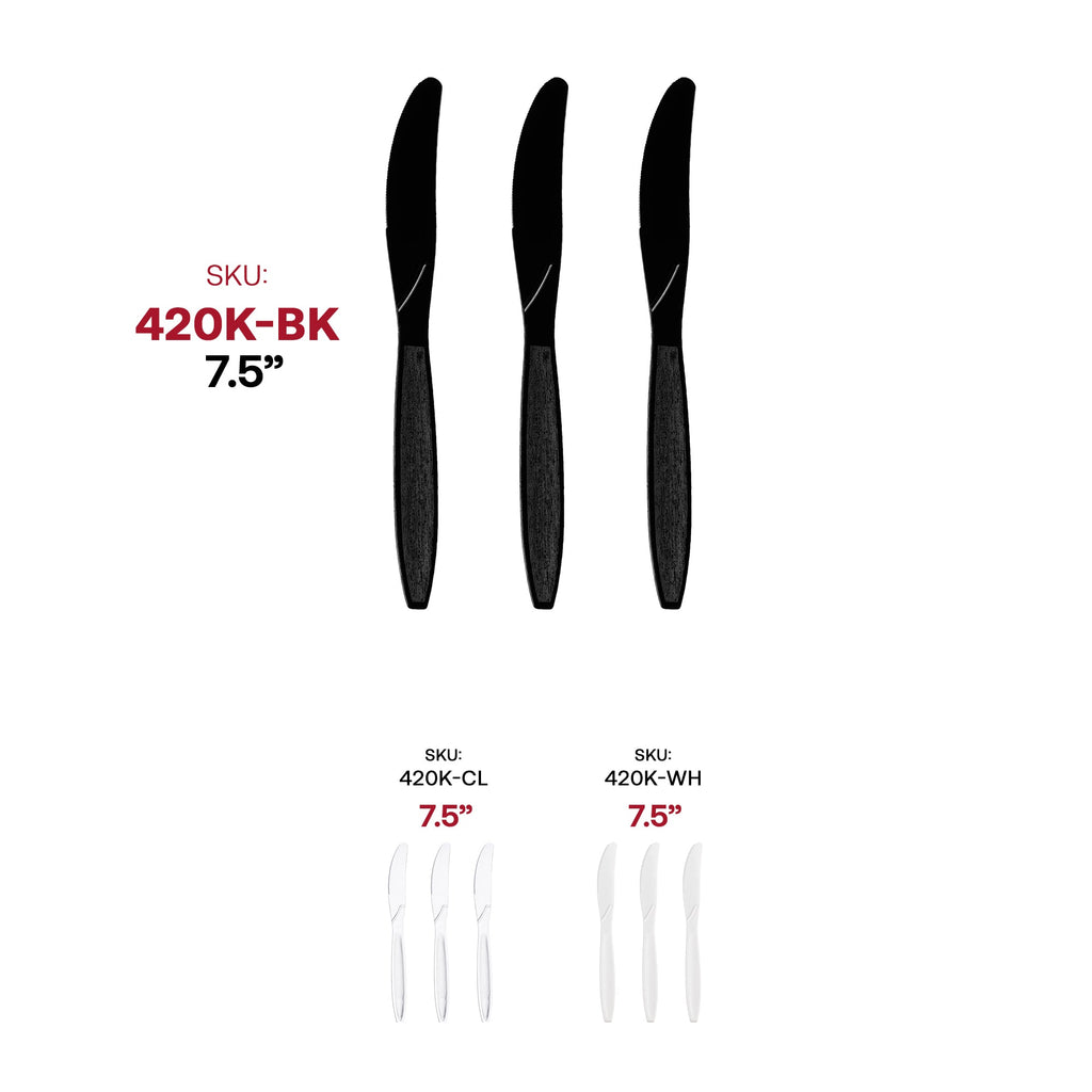 Black Plastic Disposable Knives