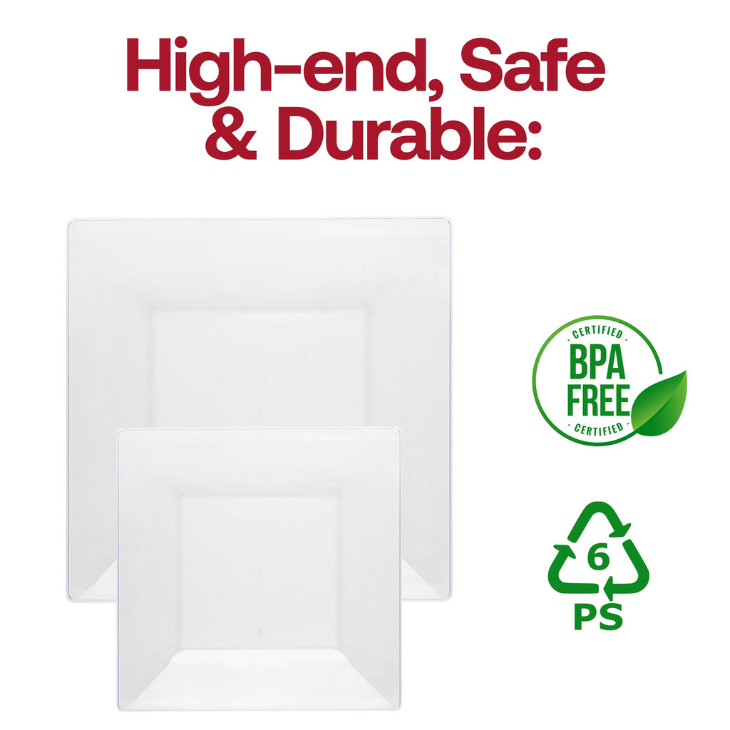 Clear Square Plastic Cake Plates (6.5")