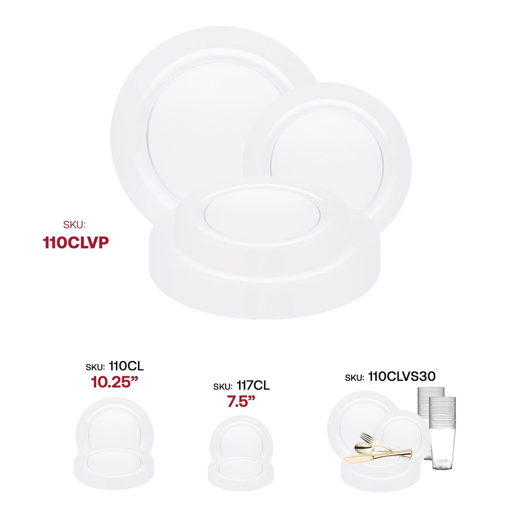 Clear Economy Round Plastic Dinnerware Value Set